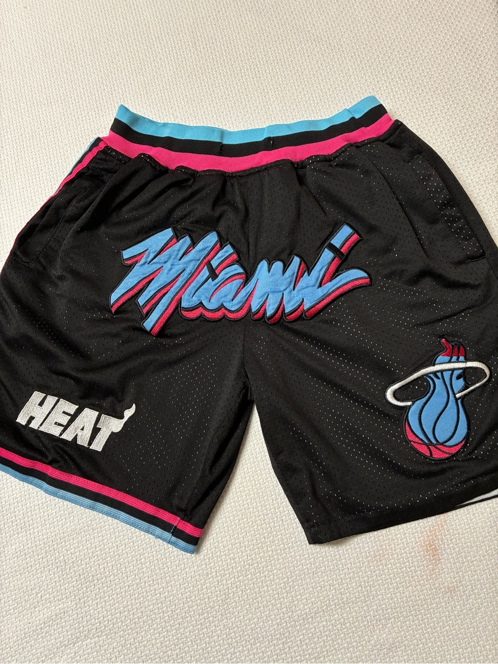 Just Don Miami Heat Black Shorts with Pink & Blue Accents